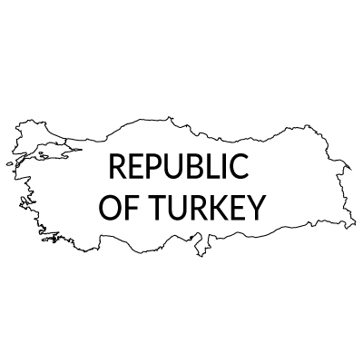トルコ共和国無料フリーイラスト｜英語(白)